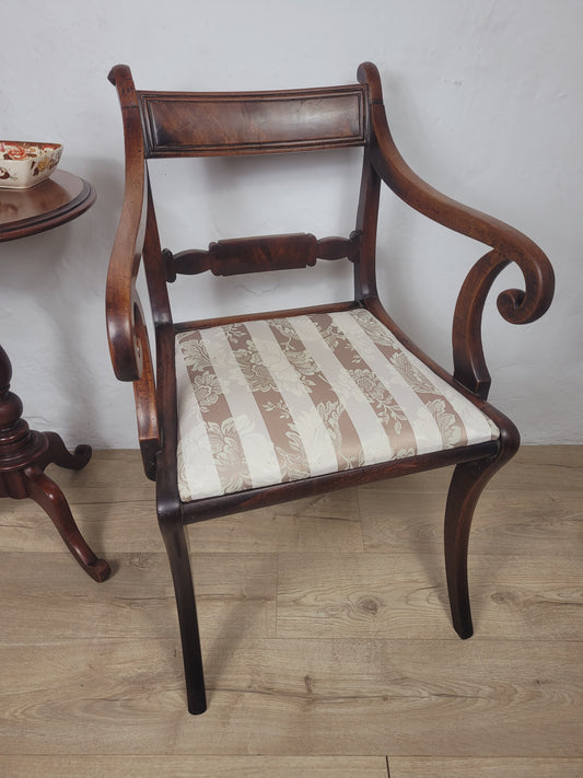 Victorian Carver Armchair 19thC Upholstered Mahogany Antique Postage Available