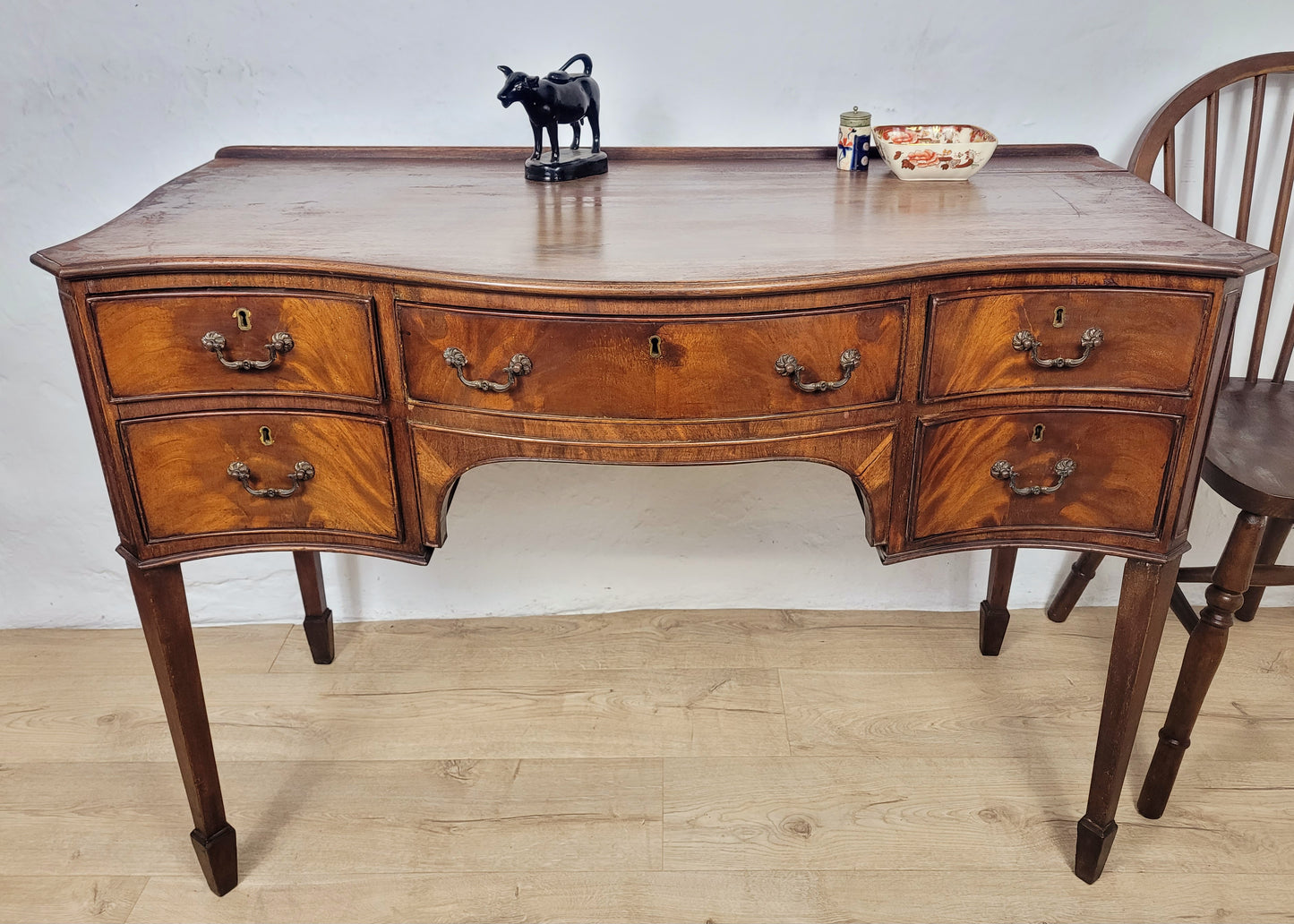 Victorian Ladies Dressing Table Serpentine Antique 1900s Delivery Available