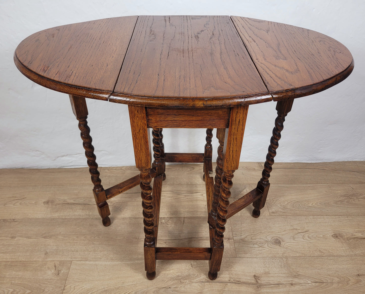 Vintage Drop Leaf Table Gateleg Barley Twist Oak 1930's Delivery Available
