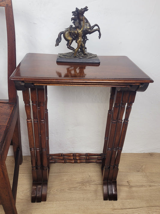 Three Nesting Occasional Tables Vintage Mahogany Mid Century Postage Available