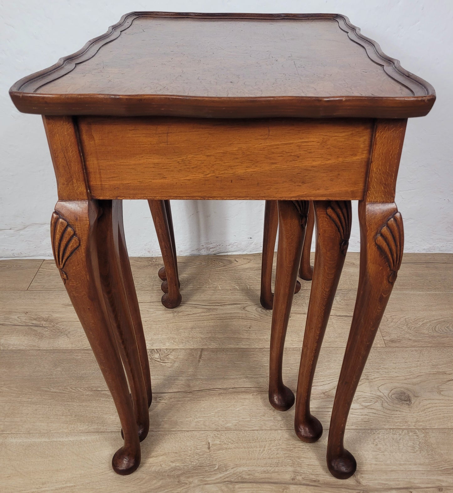 Victorian Nest Of Tables Walnut Shell Knee Carved 19thC Postage Available