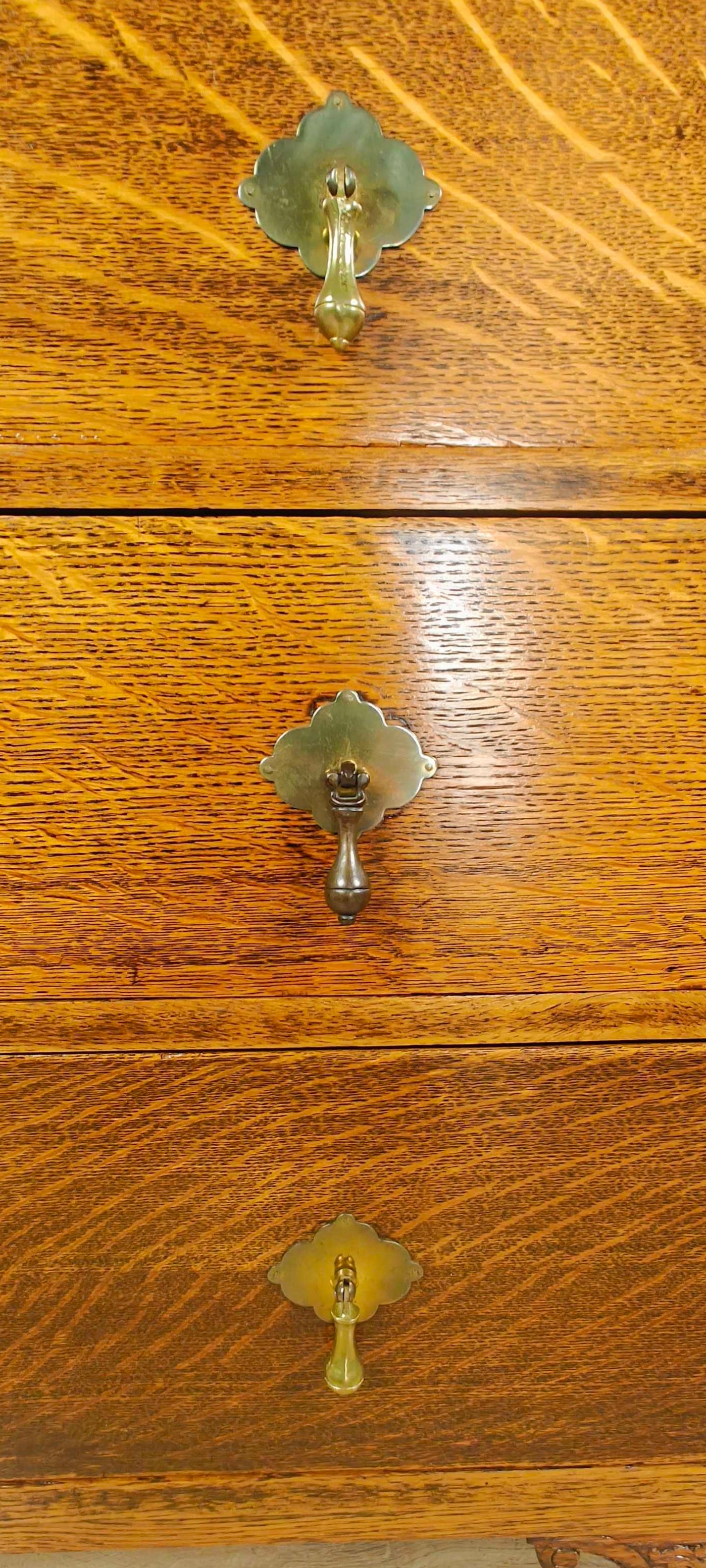 Vintage Chest Of Drawers Oak Carved Vintage 20th-Century Delivery Available