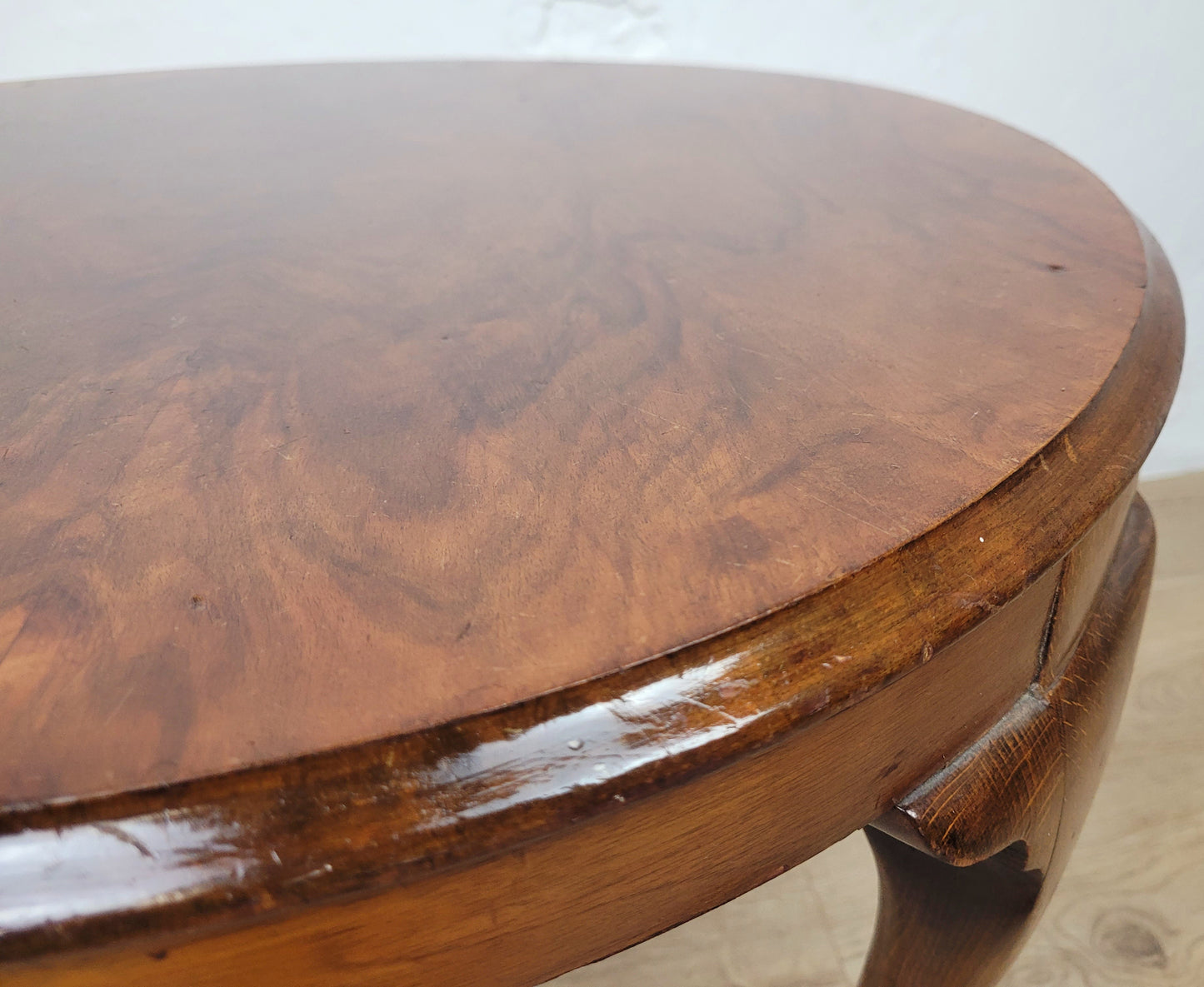 Walnut Coffee Table Side Circular Cabriole Mid Century 1940s Postage Available