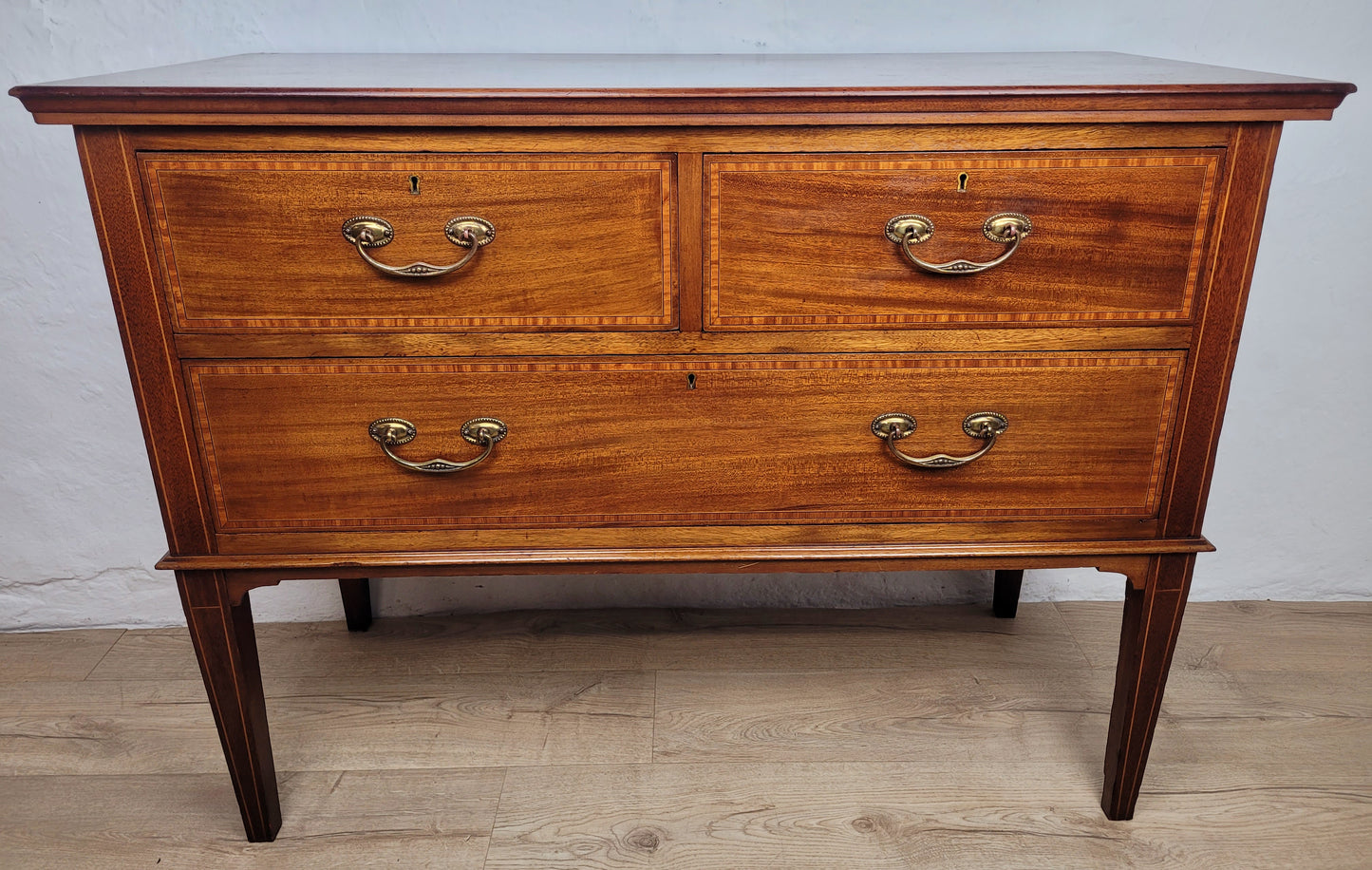 Victorian Dressing Chest of Drawers Inlaid 19thC Drop Handles Delivery Available