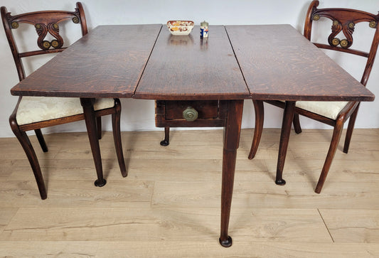 Georgian Dining Table Drop Leaf Gateleg Drawer Oak 1820's Delivery Available