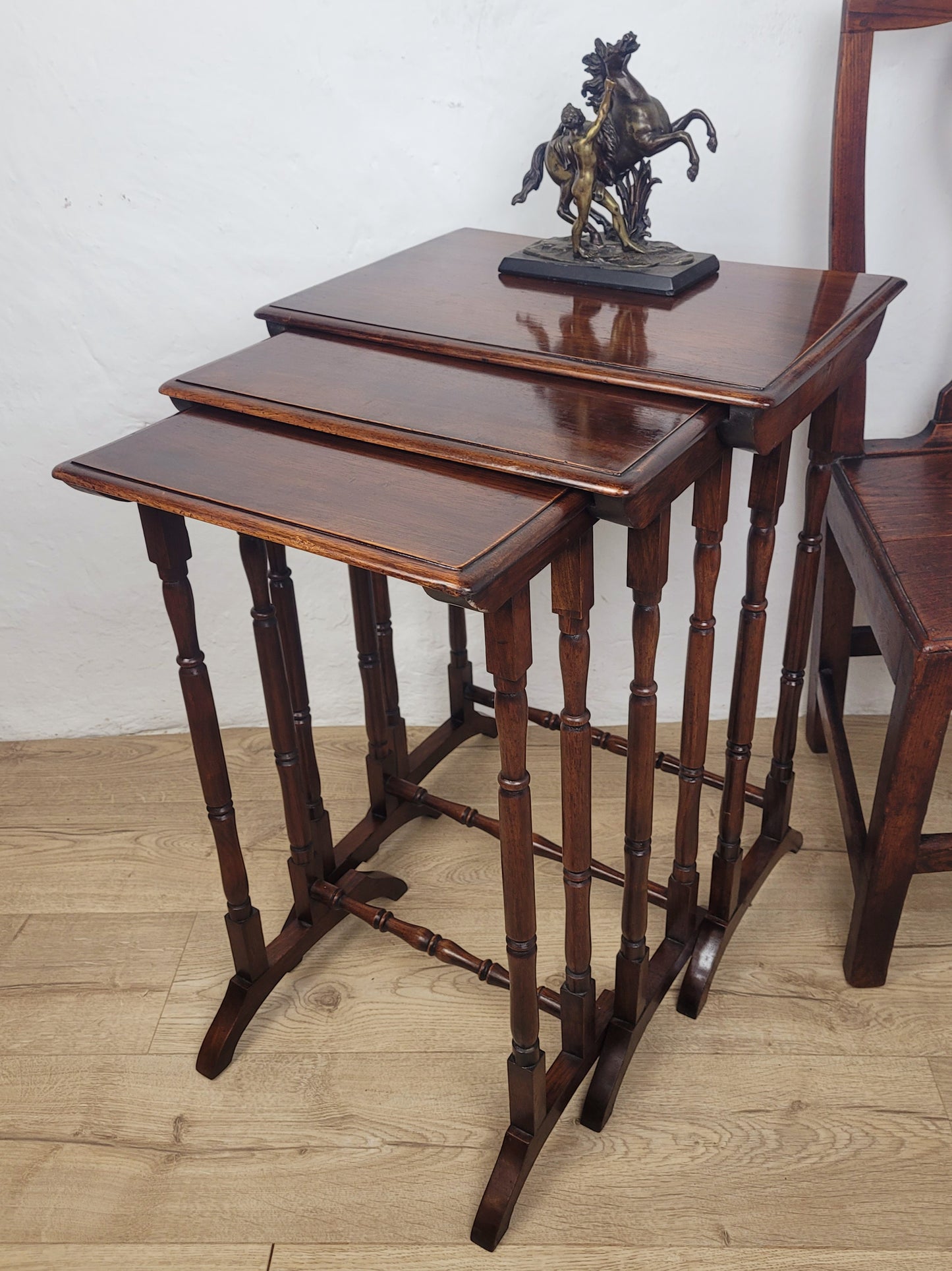 Three Nesting Occasional Tables Vintage Mahogany Mid Century Postage Available