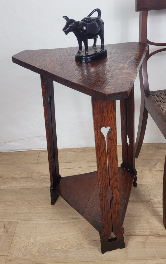Triangular Occasional Tripod Table English Arts & Crafts 20thC Postage Available