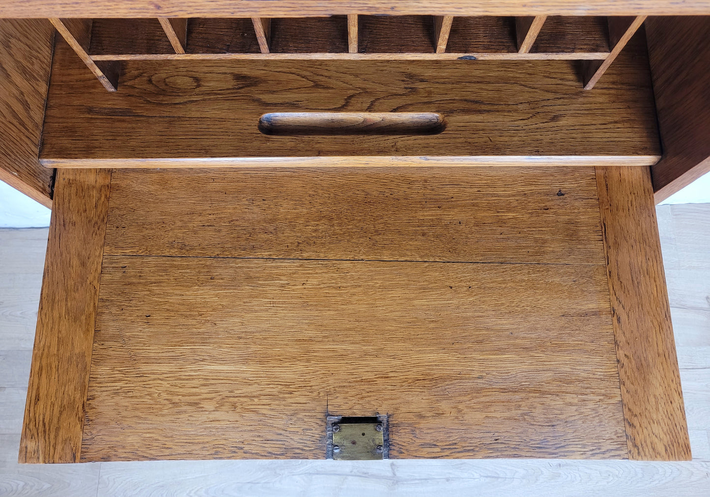 Student Writing Desk Arts & Crafts Oak Country Vintage 1950s Delivery Available