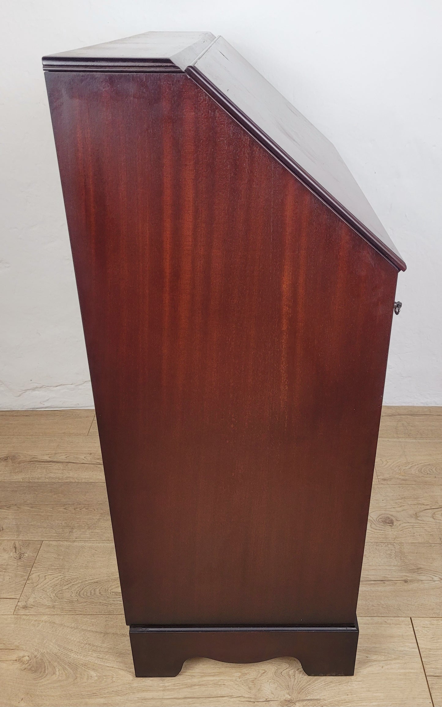 Writing Bureau Desk 20th-C Green Leather Top Drop Handles Delivery Available