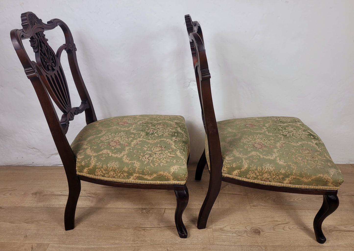 Victorian Nursing Chairs Carved Upholstered Floral 1890 Postage Available