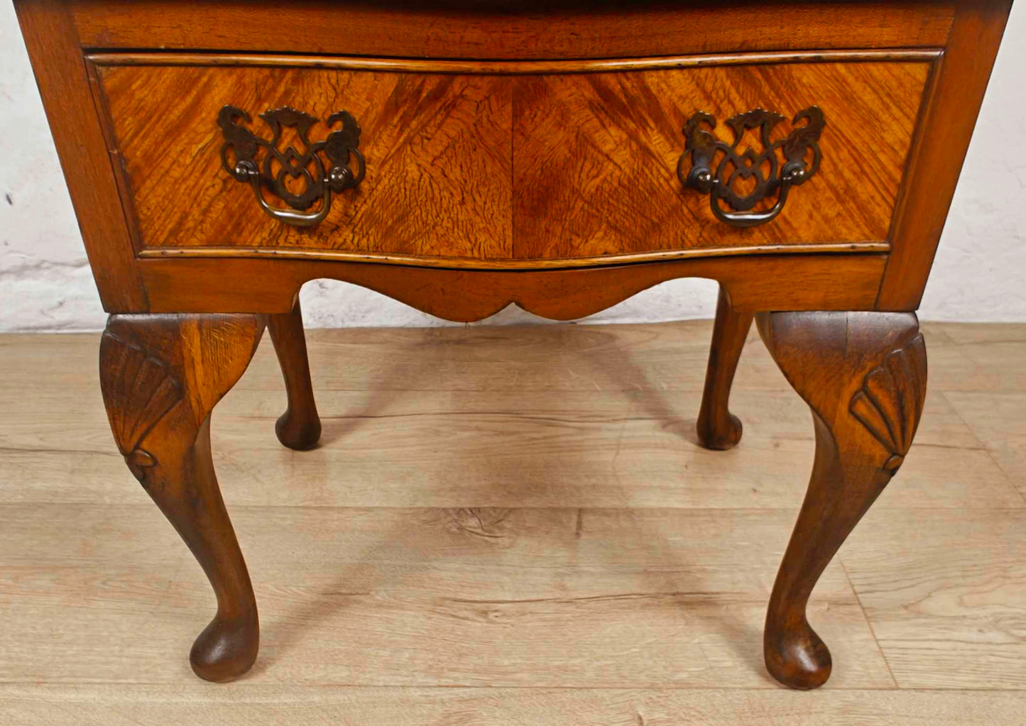 Walnut Chest of Drawers Cabriole Legs Shell Serpentine 1930s Postage Available