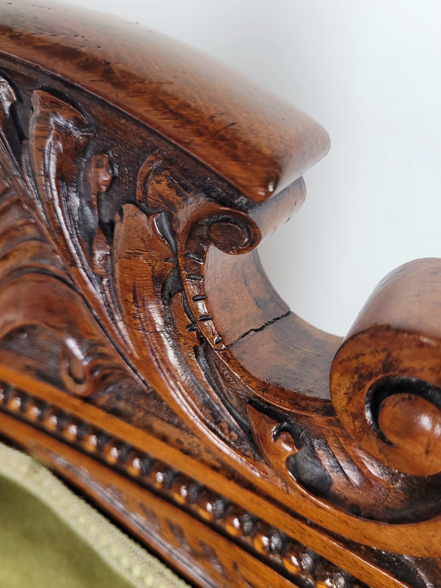 Victorian Hall Chair Oak Upholstered Foliate Carvings Castors Delivery Available