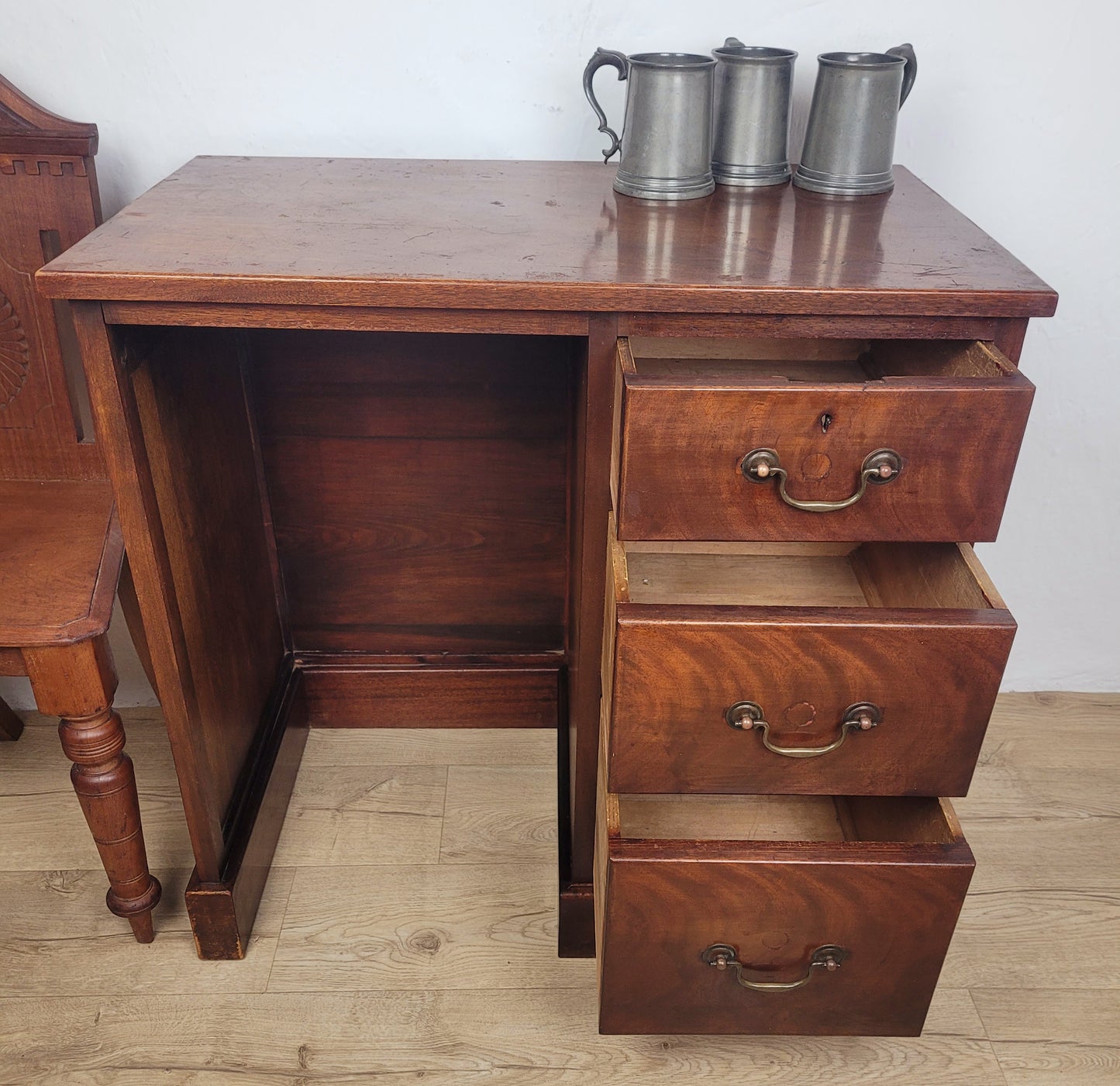 Victorian Writing Desk Teak Small Drawers Drop Handles Delivery Available