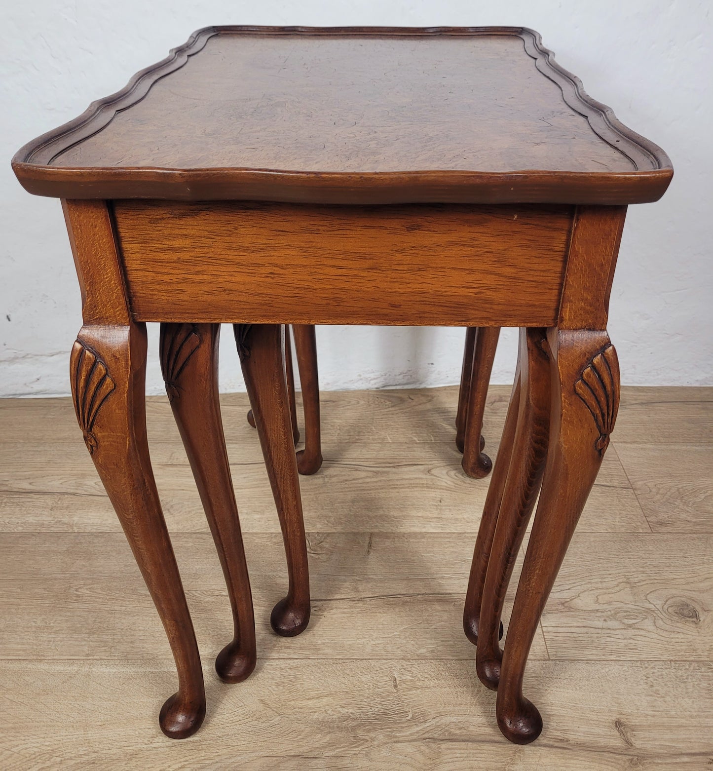 Victorian Nest Of Tables Walnut Shell Knee Carved 19thC Postage Available