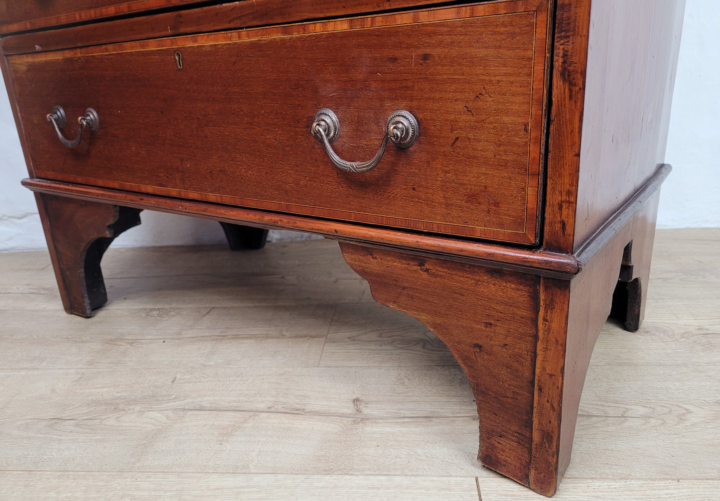 Edwardian Writing Bureau Desk Key & Lock Shell Motif 1910 Delivery Available