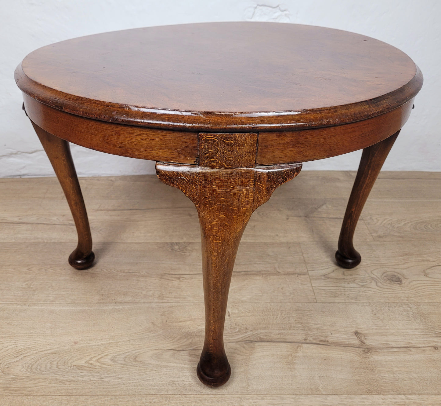 Walnut Coffee Table Side Circular Cabriole Mid Century 1940s Postage Available
