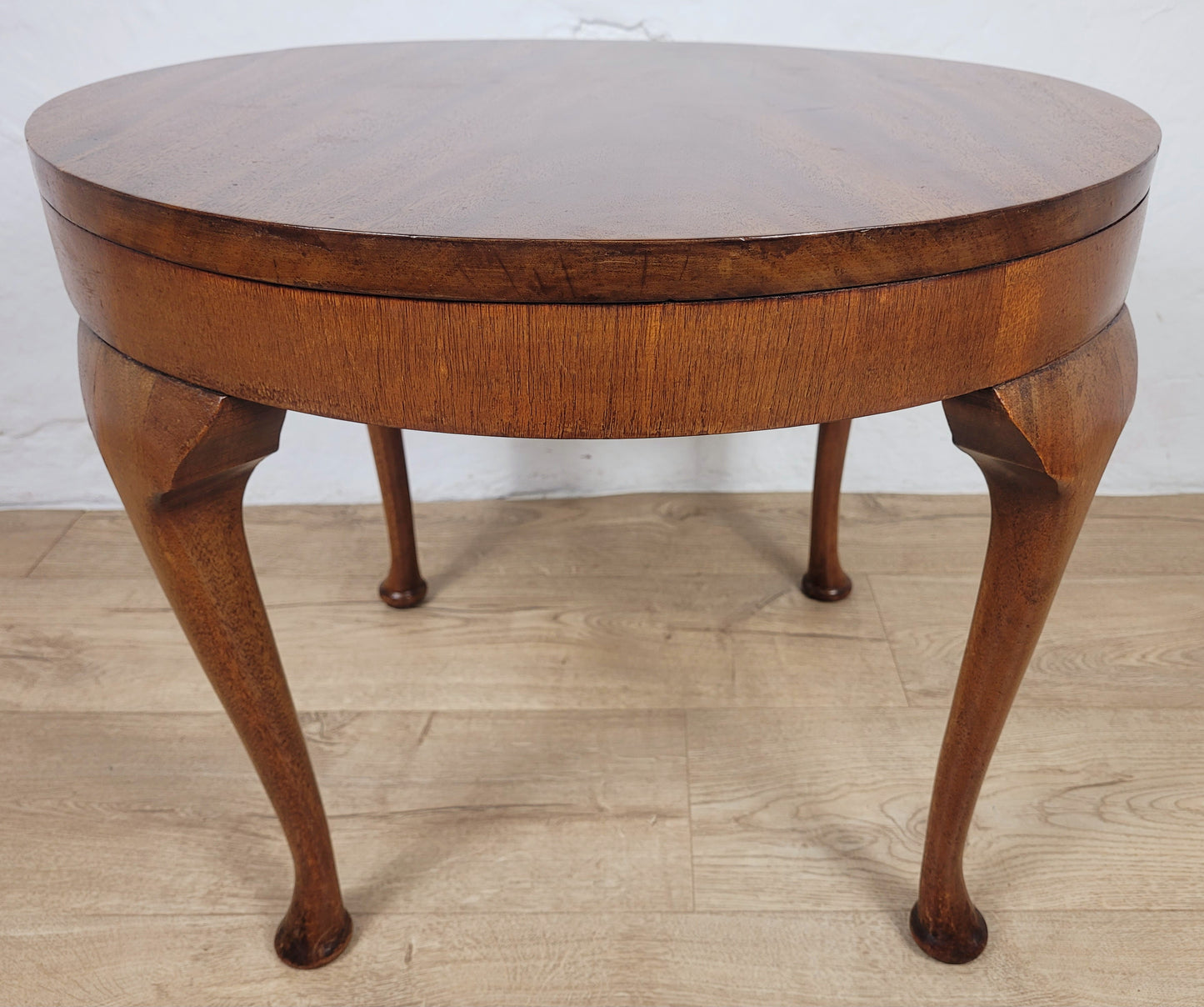 Vintage Circular Coffee Table Mahogany Cabriole Legs 1970s Postage Available
