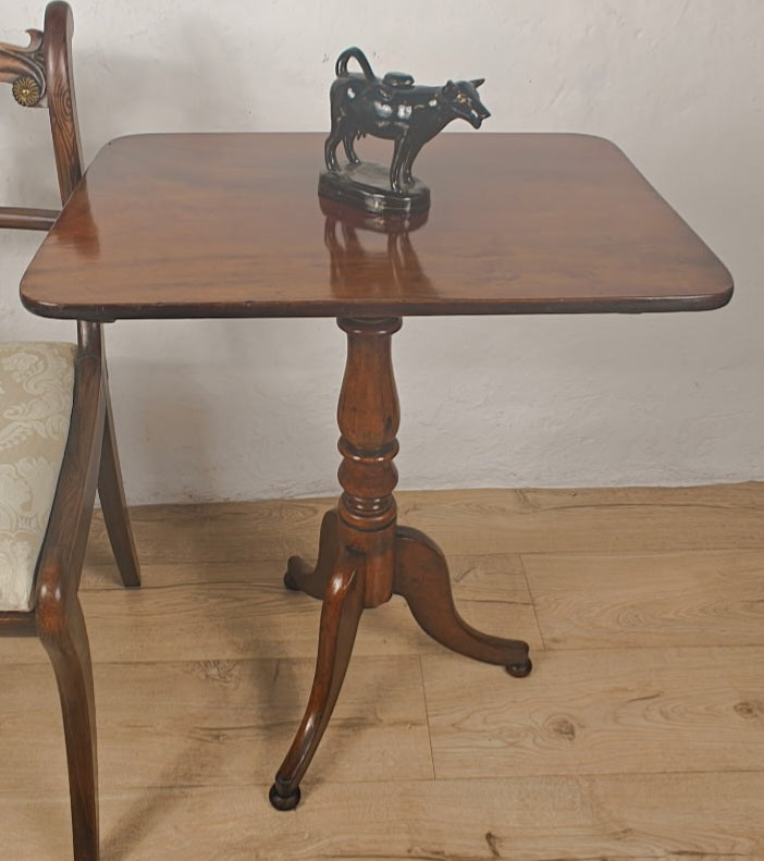 Victorian Tilt Top Table Tripod Rectangular Mahogany English Postage Available