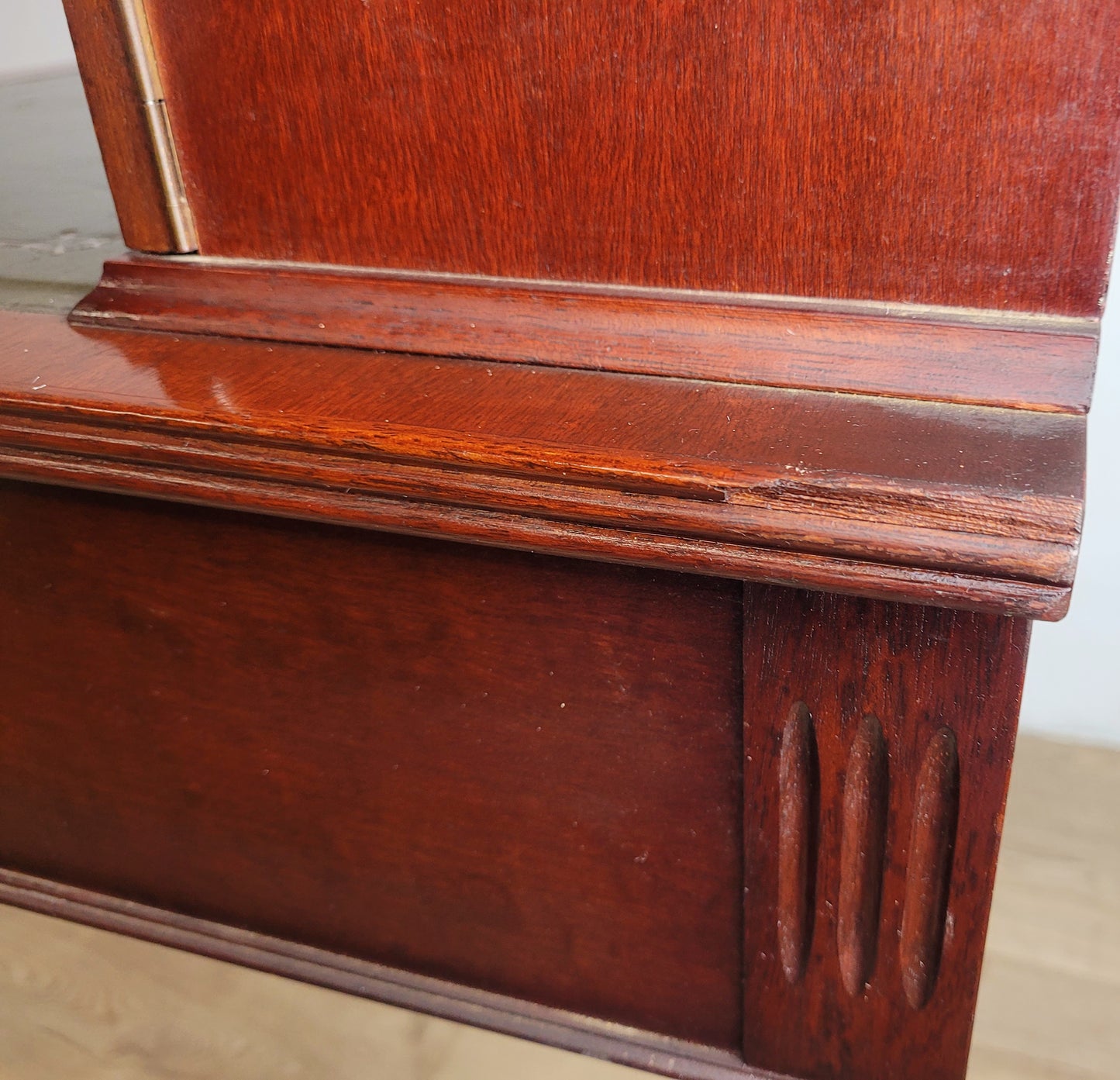 Vintage Ladies Writing Desk Bow Front Sheraton Style 1950s Delivery Available