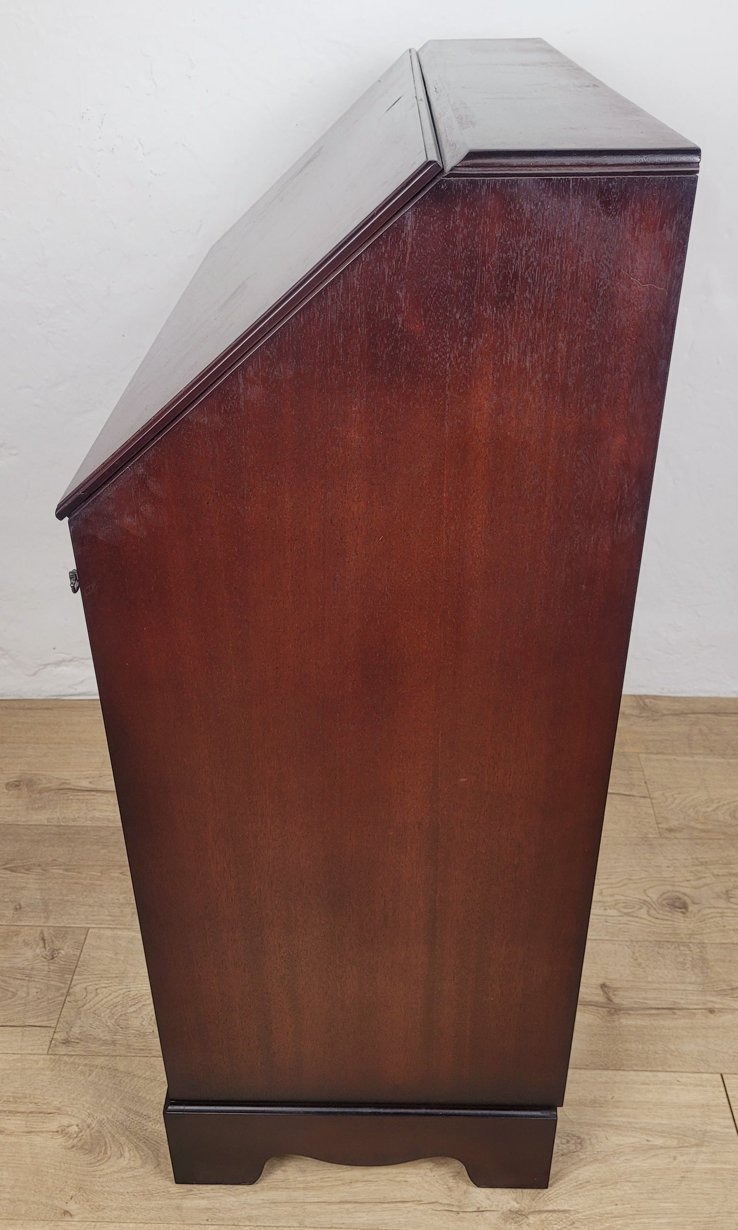 Writing Bureau Desk 20th-C Green Leather Top Drop Handles Delivery Available