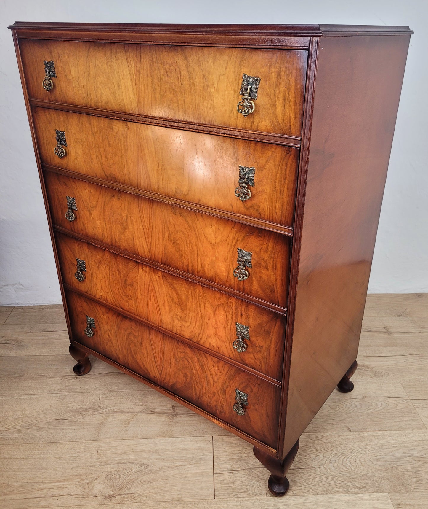 Chest of Drawers 5 Vintage 1950s Mahogany Antique style Delivery Available