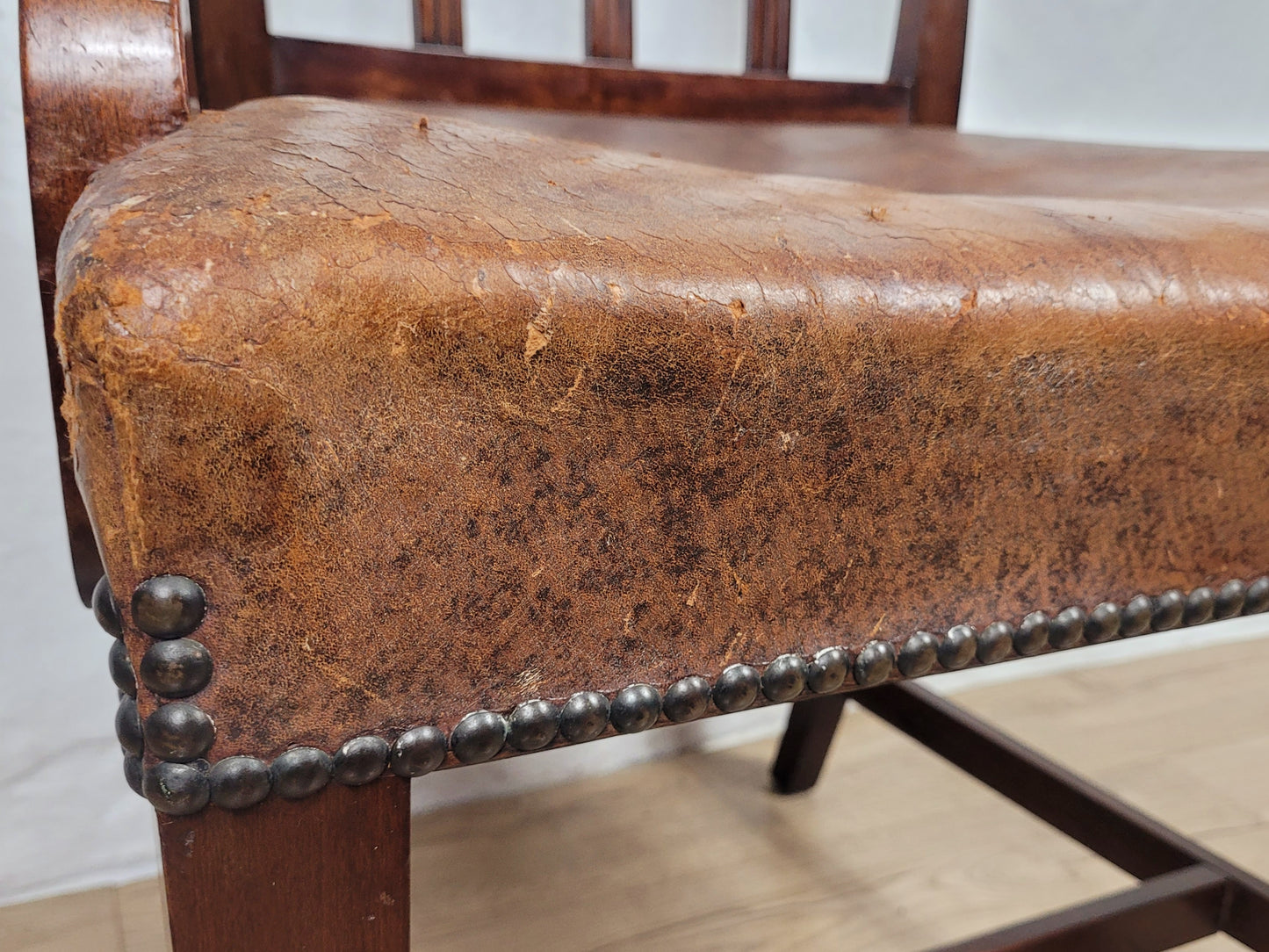 Victorian Armchair Carved Leather 19thC Mahogany English Delivery Available