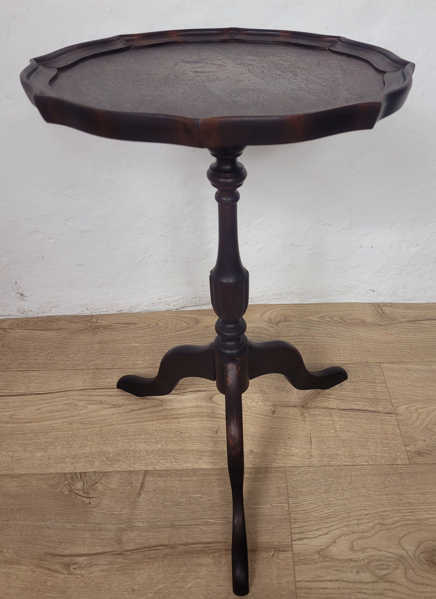 Vintage Wine Table Piecrust Scalloped Edge English 20thC 1950 Postage Available