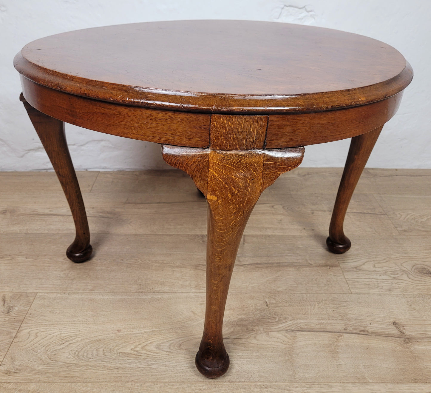 Walnut Coffee Table Side Circular Cabriole Mid Century 1940s Postage Available