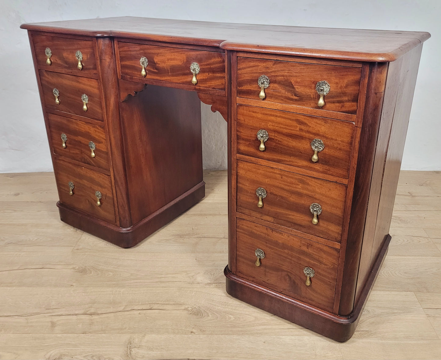 Victorian Writing Desk Knee Hole English 1890 Mahogany Antique Delivery Available
