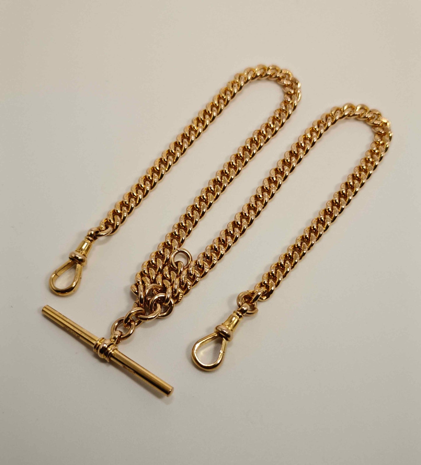 9ct Gold Albert Chain Signed WHWLD 375 Dog Clasp T-Bar Antique Postage Available