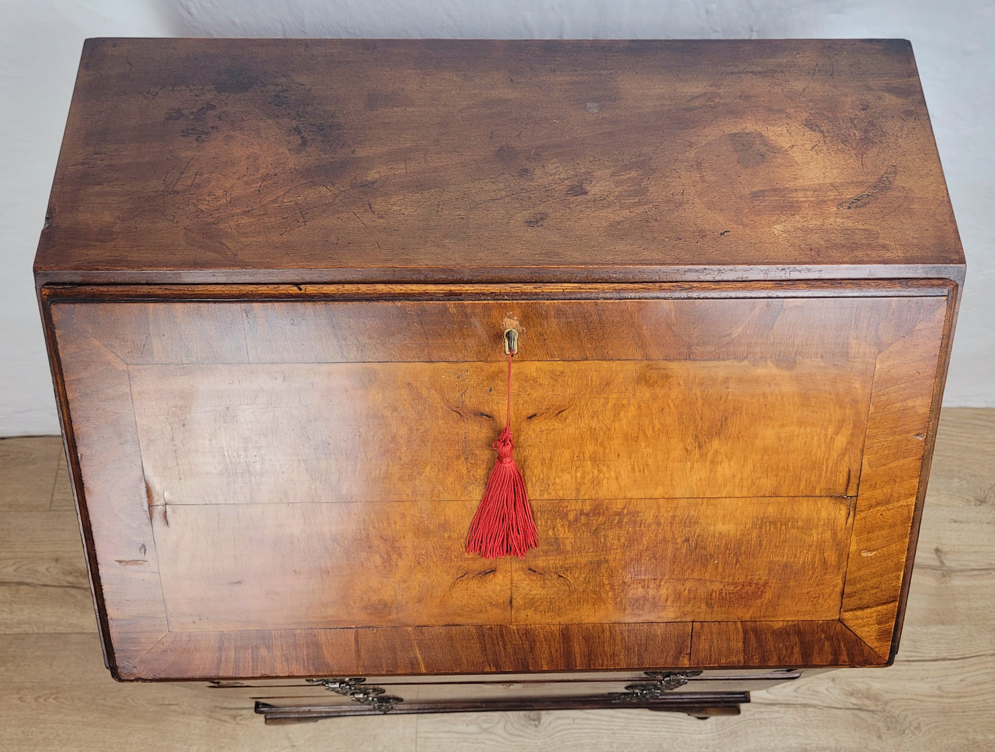 Ladies Writing Bureau Desk Vintage 1950s Lock & Key Mahogany Delivery Available
