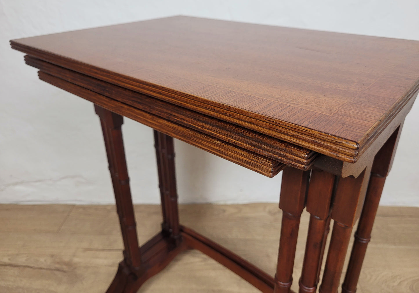 Victorian 3 Nesting Tables Rectangular Mahogany Antique 1900s Postage Available
