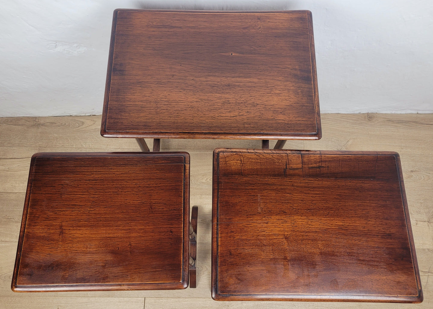 Three Nesting Occasional Tables Vintage Mahogany Mid Century Postage Available