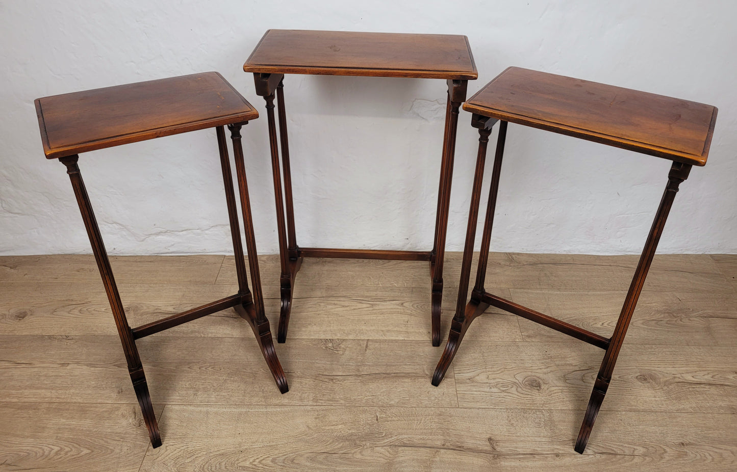 Nest Of Three Tables Victorian Mahogany Antique Postage Available