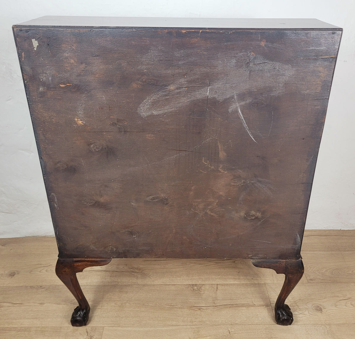 Vintage Writing Bureau Desk Teak Leather Mid 20th-C 1930s Delivery Available
