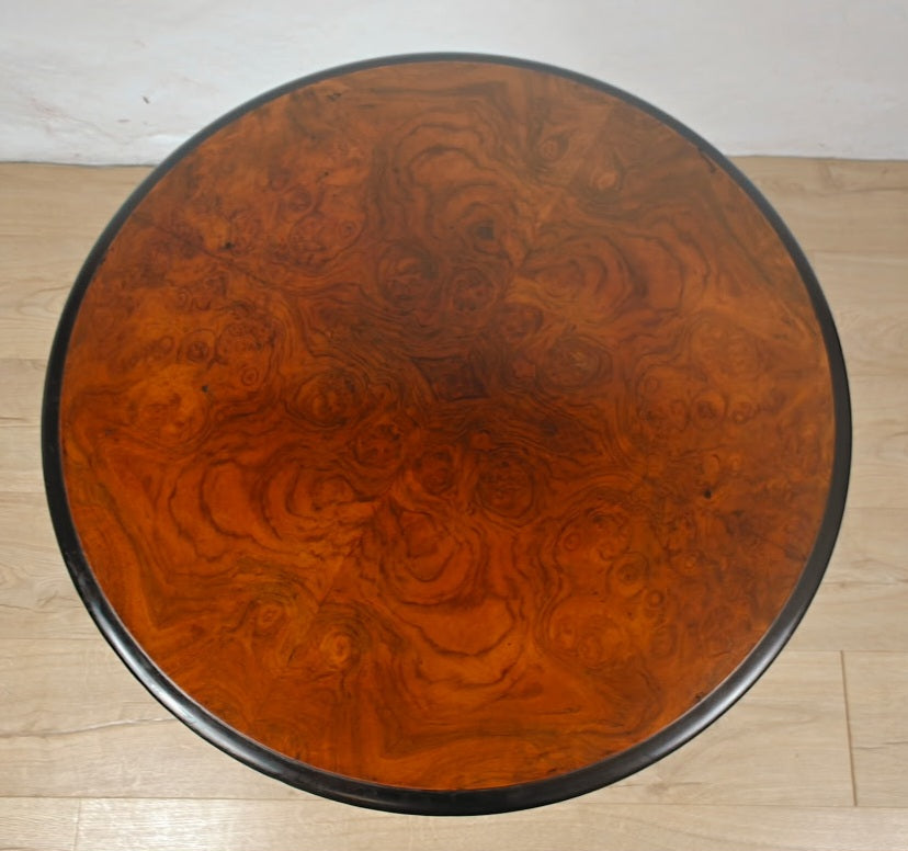 Occasional Tripod Table Victorian Round Walnut Carved 1890s Postage Available