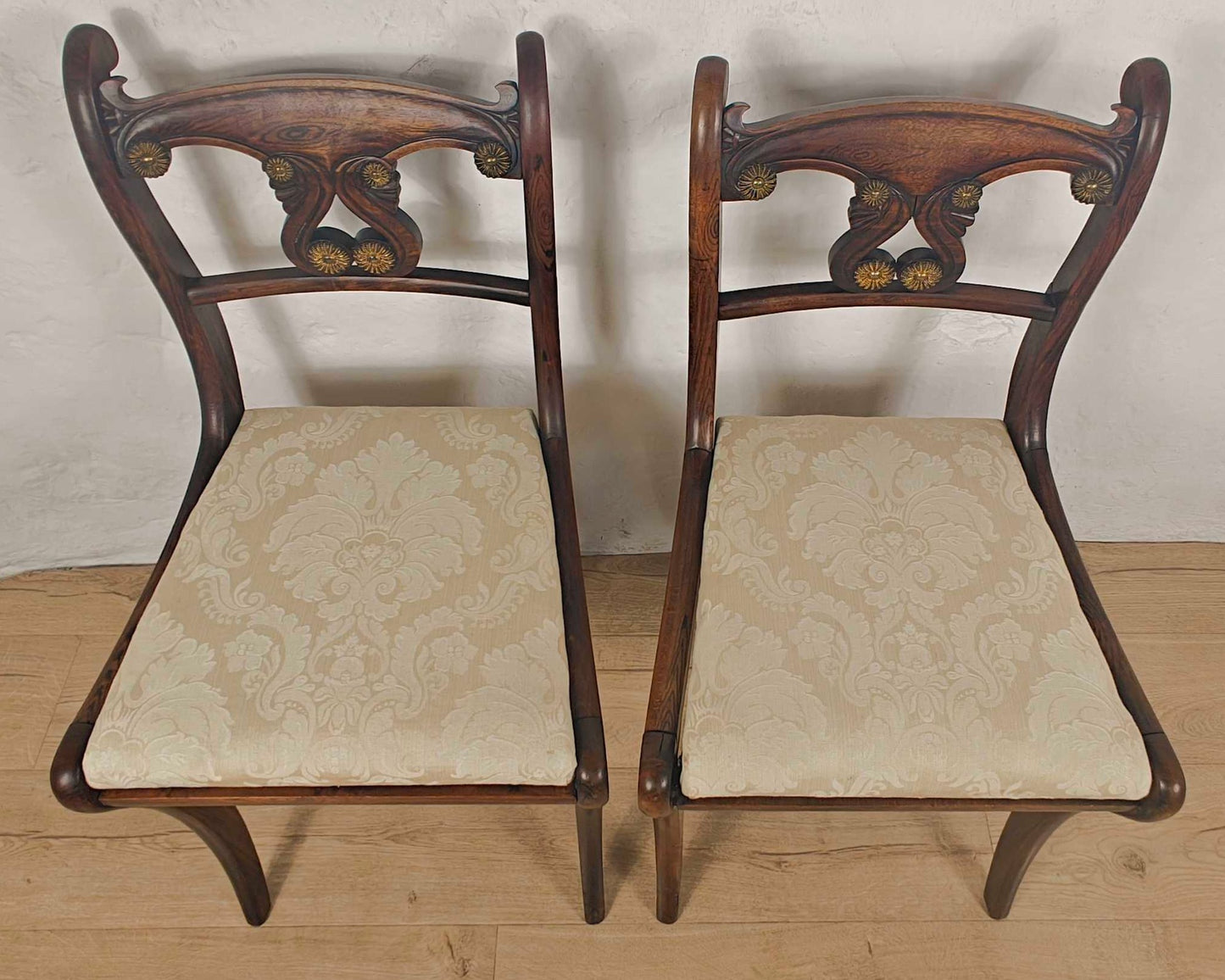 Victorian Pair Of Chairs Carved Upholstered Mahogany Antique Postage Available
