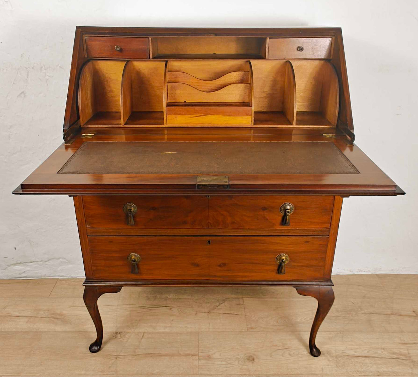 Edwardian Writing Bureau Desk Walnut Lock and Key 1910 Delivery Available