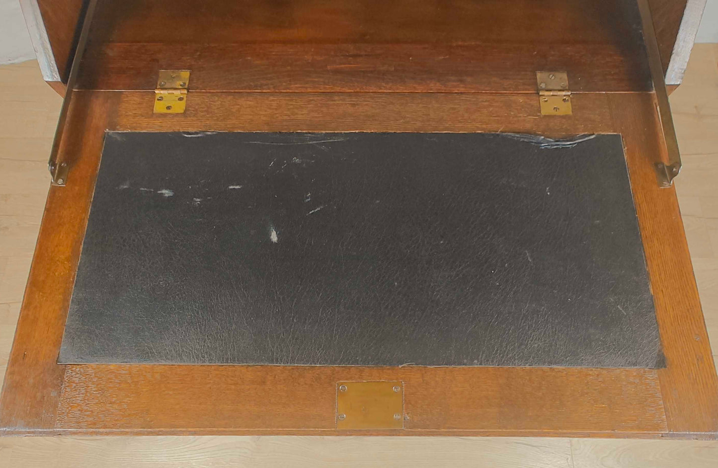 Vintage Oak Writing Bureau Mid 20th-Century Carved Storage Delivery Available