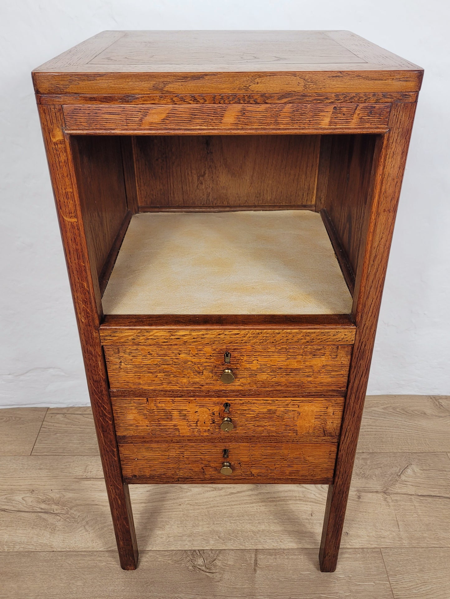 Vintage Bedside Cabinet Oak Mid 20th-Century Country Drawers Postage Available