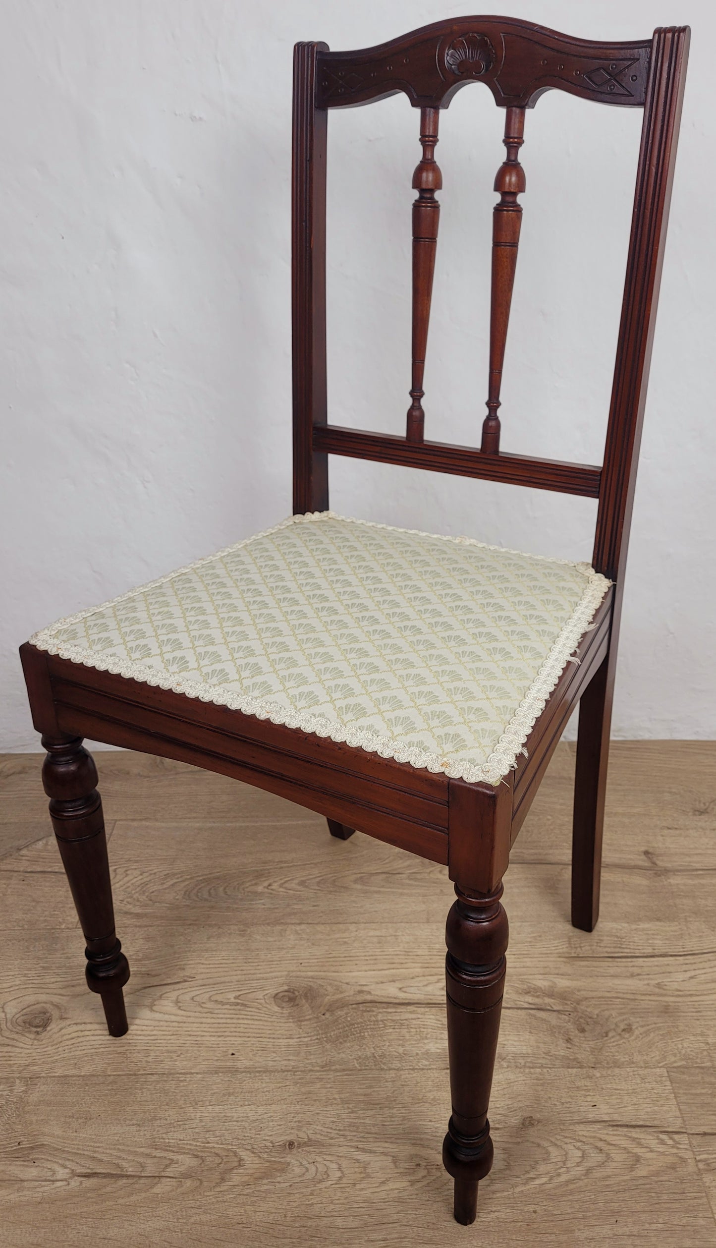 Carved Occasional Chair Mahogany Upholstered Antique Postage Available