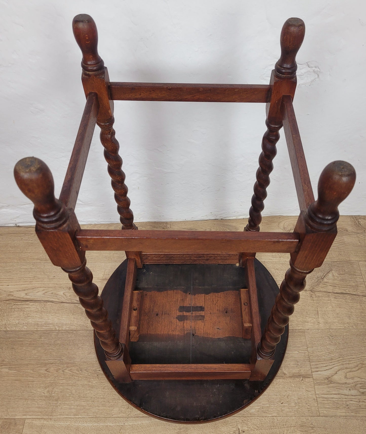 Barley Twist Occasional Table Circular Vintage 1930s English Postage Available