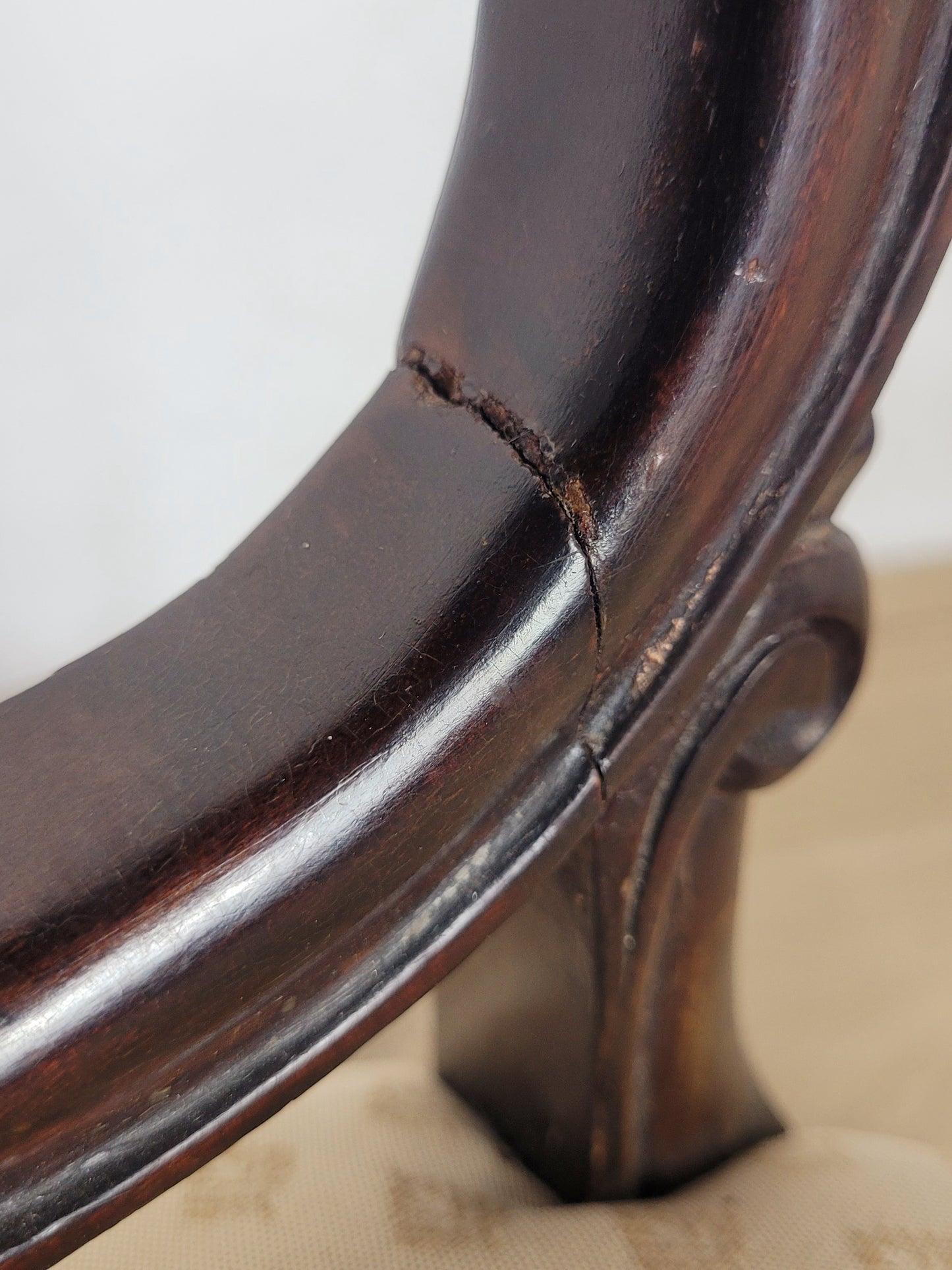 Victorian Nursing Chairs Carved Pierced Foliate Upholstery 19C Postage Available