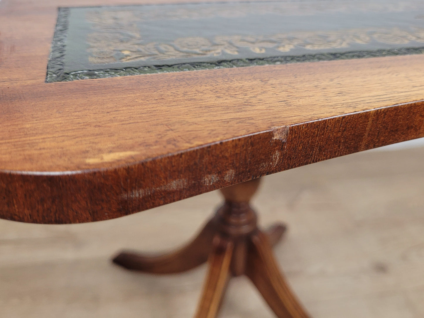 Bevan Funnell Side Table Drop Leaf Leather 1950s Reproduction Postage Available