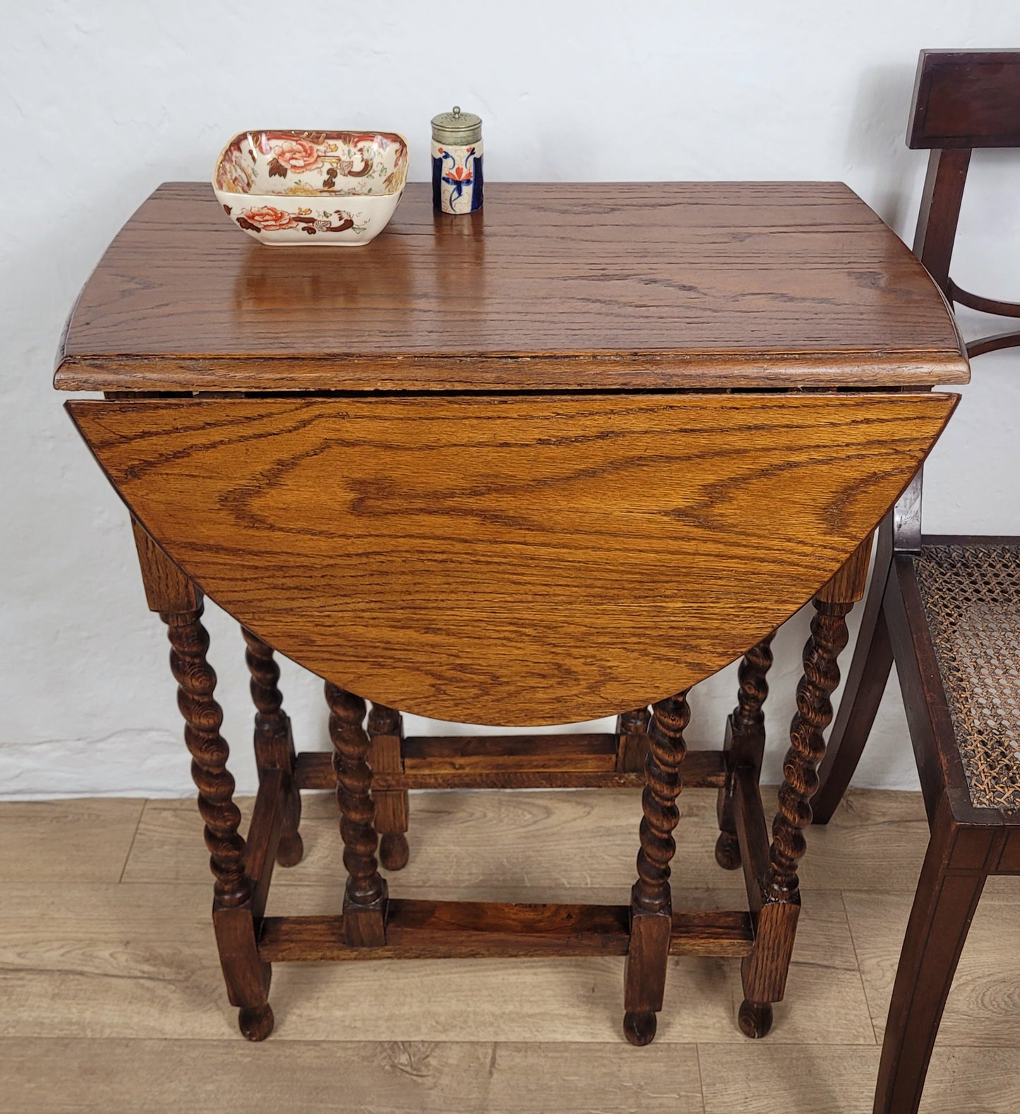 Vintage Drop Leaf Table Gateleg Barley Twist Oak 1930's Delivery Available