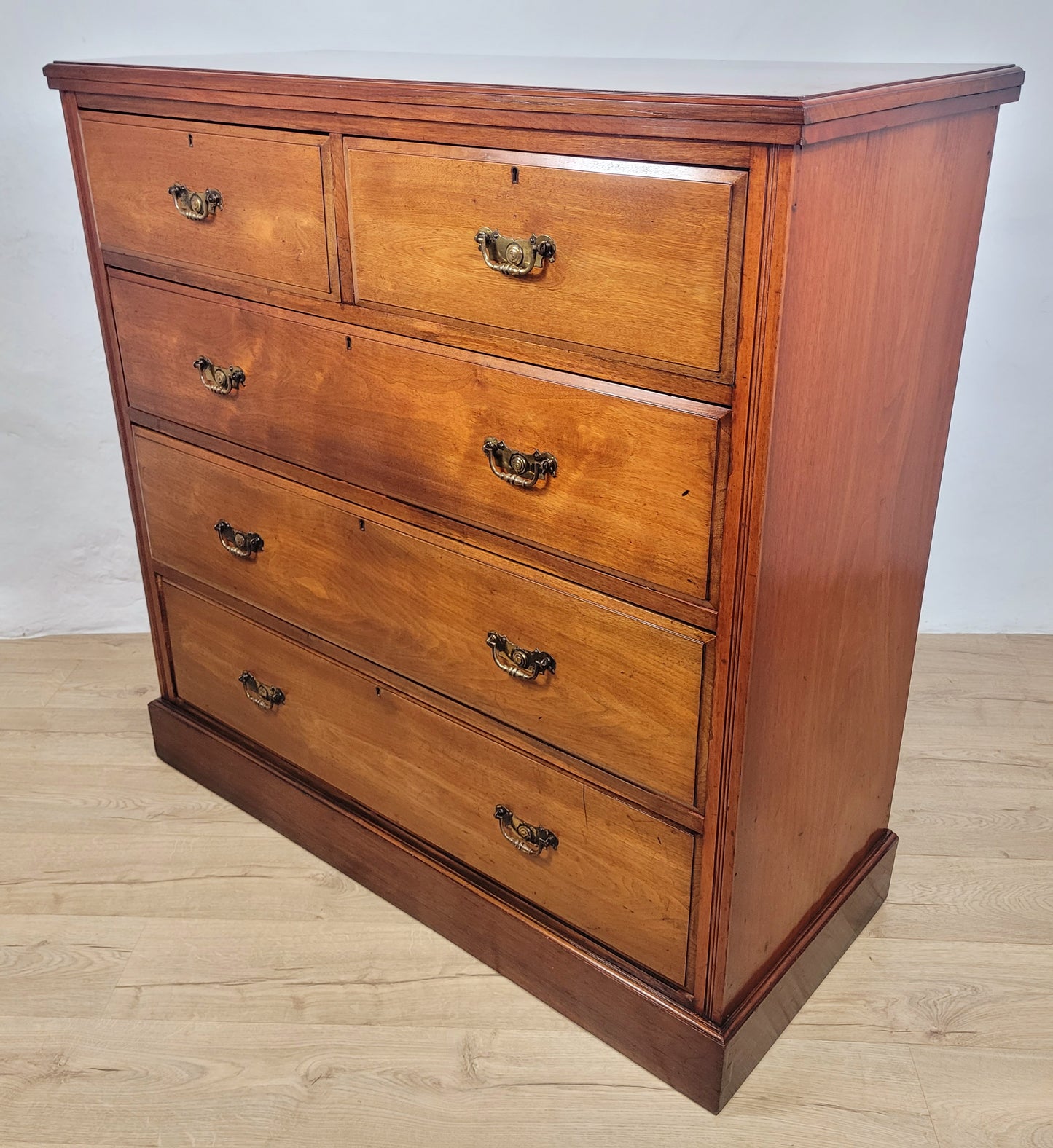 Victorian Chest of Drawers Walnut 2 Over 3 1900s Drop Handles Delivery Available