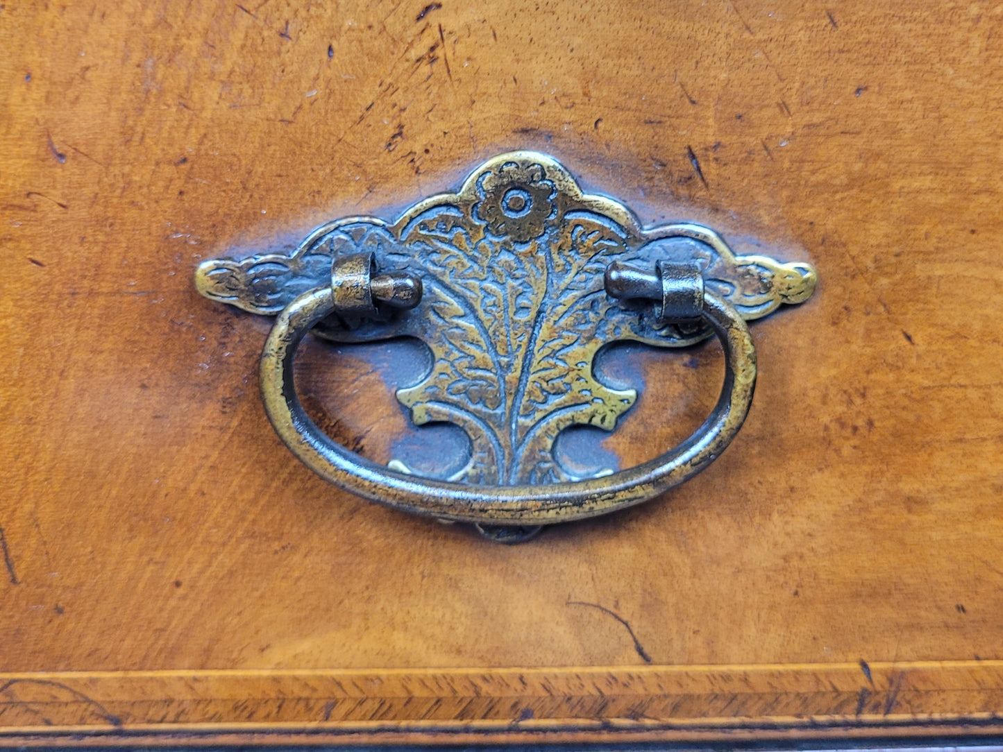 Edwardian Writing Bureau Desk Walnut 'Pratts' Lock and Key Delivery Available