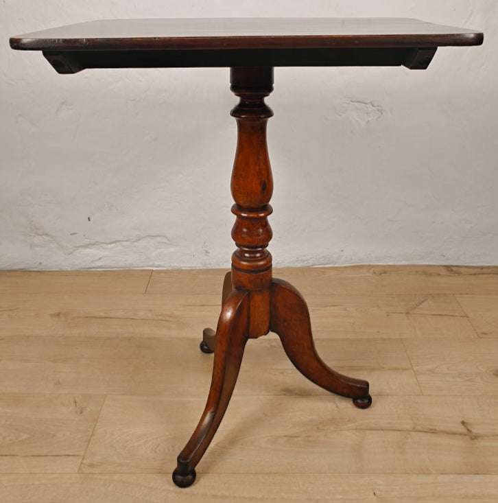 Victorian Tilt Top Table Tripod Rectangular Mahogany English Postage Available