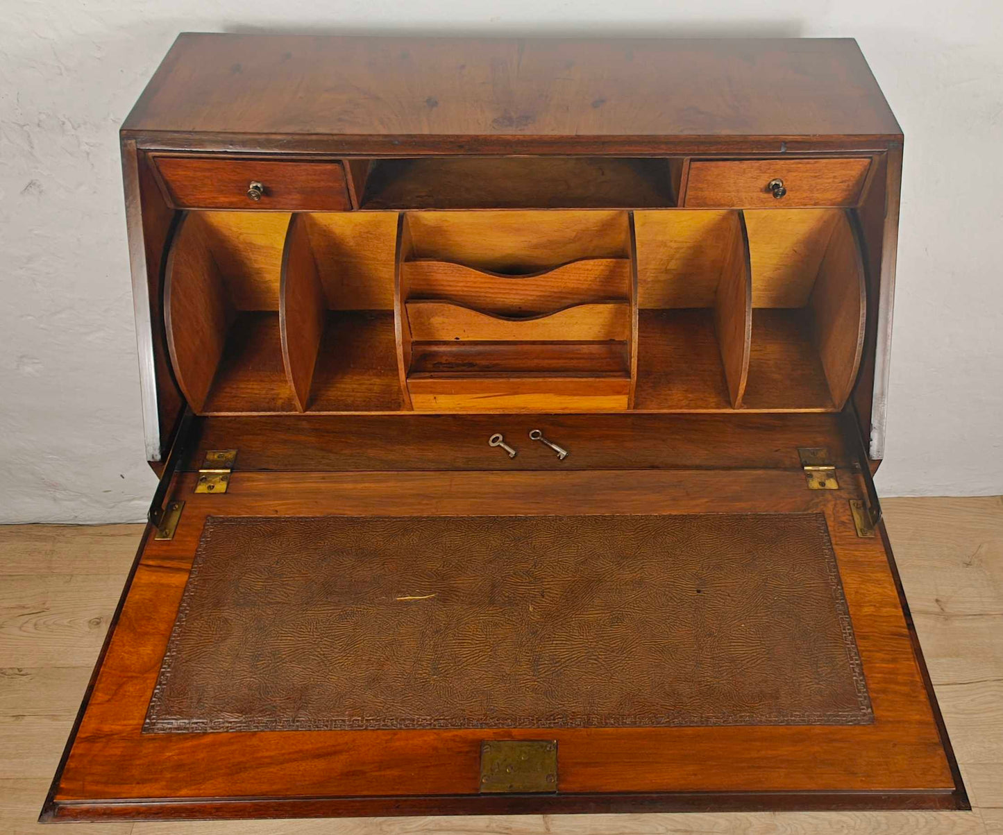 Edwardian Writing Bureau Desk Walnut Lock and Key 1910 Delivery Available