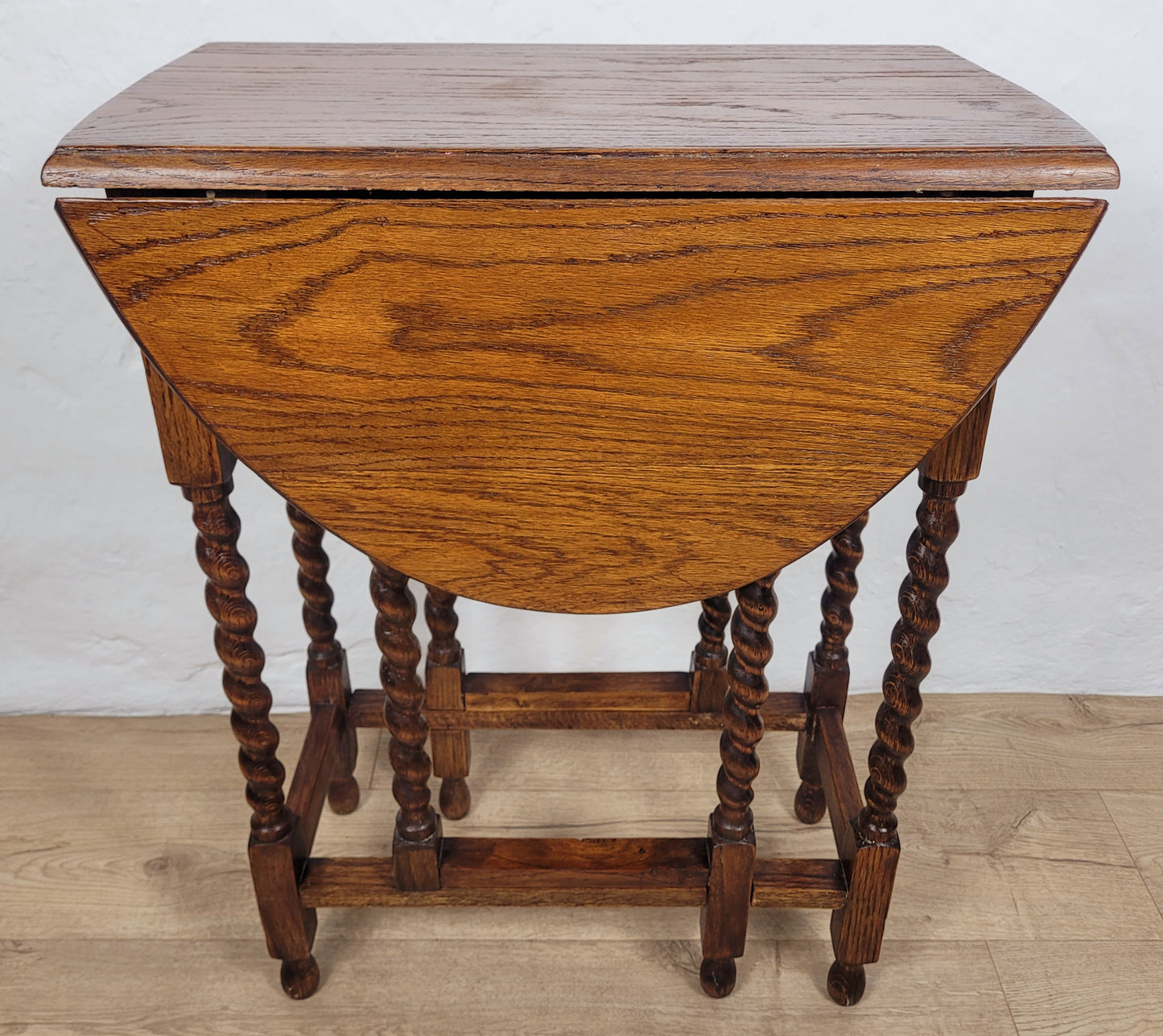 Vintage Drop Leaf Table Gateleg Barley Twist Oak 1930's Delivery Available